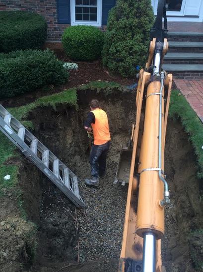 Water supply installation and trench work